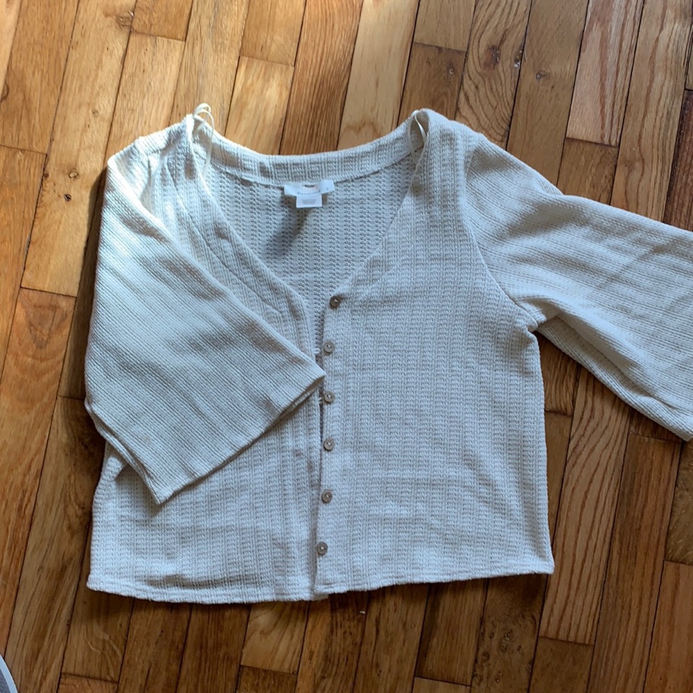 Cream stitched top